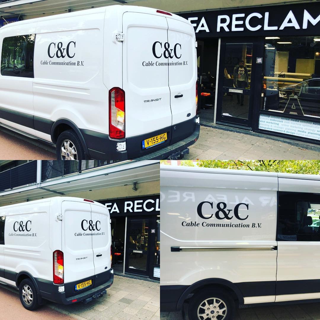 Fleet wrap Rotterdam voor CC Cable Communication, complete vlootbelettering bestelwagens